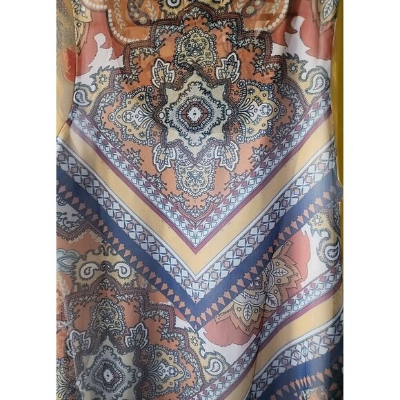 NWT Boutique One World Women's Tank Floral Colorful New Large Boho Cr60 Tunic - Picture 5 of 6